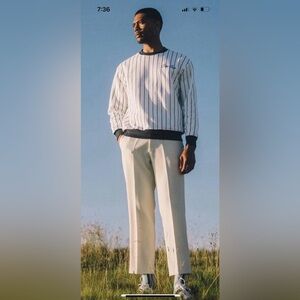 Bogey Boys Men’s Pinstripe Crew Neck‎ sweater. Macklemore Golf Cotton Comfort